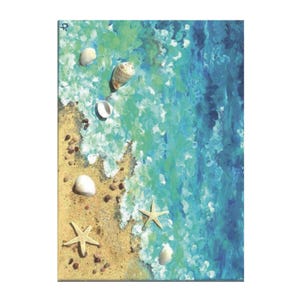 Papel de arroz marino para decoupage / Washi autoadhesivo color morera, temática playera / Opciones de gran tamaño