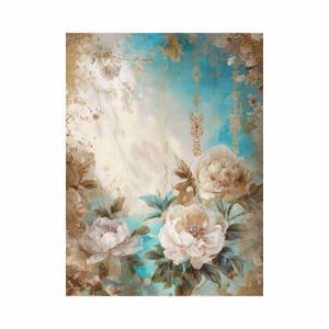 Reispapier für Decoupage – Große Größen verfügbar | Maulbeerpapier für Decoupage | Blumenmuster für Decoupage