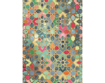 Self Adhesive and Rice Paper for Decoupage | Big Size Options | Authentic Geometric Pattern