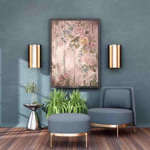 Reispapier Decoupage A3 | Klebriges Maulbeerpapier für Decoupage 16,53''X11,69'' | Blumenmuster für Decoupage PK 2077