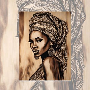 Decoupage Papier für Möbel Große Größenoptionen | Reispapier für Decoupage | Brennholz Muster für Decoupage | Afro Frauen Muster | WB01