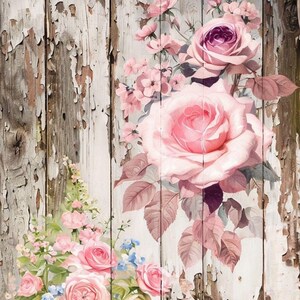 Découpage papier de riz A3 | Papier de mûrier collant pour découpage 16,53''X11,69'' | Motif floral pour le découpage PK 2077