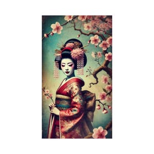Rijstpapier voor decoupage | Grote maatopties | Japans geisha patroon | Decoupage voor meubels | Vrouwenpatroon | Washi papier