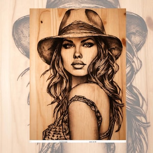 Decoupage Papier für Möbel Große Größenoptionen | Reispapier für Decoupage | Brennholz Muster für Decoupage | Kuh-Mädchen-Muster | WB06