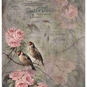 Papier de riz pour décoration de meubles, format A3 | Papier collant mûrier pour découpage 16,53 po. X 11,69 po. | Motif floral pour découpage PK 2072