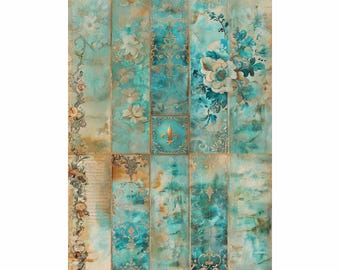 Carta di riso per decoupage - Opzioni di grande formato | Carta di gelso per decoupage | Motivo floreale per decoupage