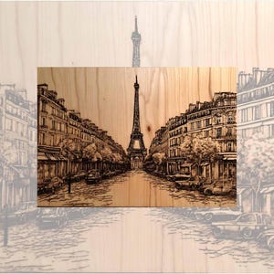 Decoupage Papier für Möbel Große Größenoptionen | Reispapier für Decoupage | Holzbrennmuster für Decoupage Paris Ansicht Muster WB24