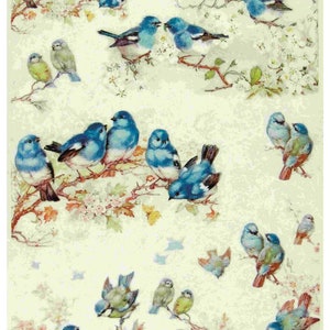 Papel de Arroz Decoupage A3 | Papel Morera Adhesivo para Decoupage 40 x 30 cm | Patrón Floral para Decoupage PK 2646