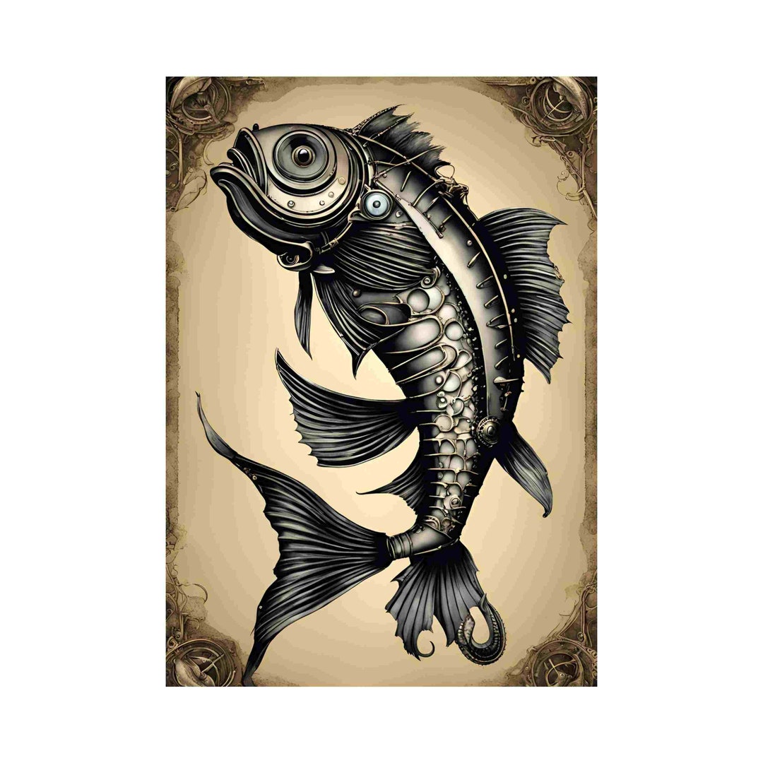Steampunk Fish Rice Paper for Decoupage: Crab, Seahorse, Ship (A3) - Etsy