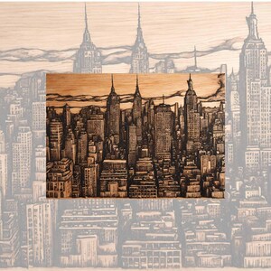 Decoupage Papier für Möbel Große Größenoptionen | Reispapier für Decoupage | Brennholz Muster für Decoupage | New York Ansicht Muster | WB17