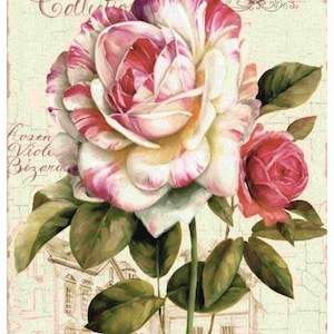 Reispapier Decoupage A3 | Klebriges Maulbeerpapier für Decoupage 16,53''X11,69'' | Blumenmuster für Decoupage PR 2520