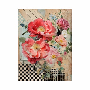 Rijstpapier voor decoupage grote formaten | Moerbeipapier voor decoupage | Bloemenpatroon voor decoupage