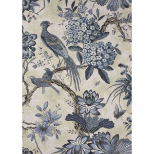Papier de riz pour décoration de meubles Grande taille | Papier collant Mulberry pour découpage | Motif floral pour découpage PR2395