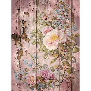 Rice Paper for Decoupage | Big Size Options | Vintage Floral Sheet Furniture | Shabby Pink Rose