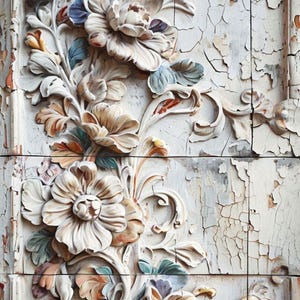 Découpage papier de riz A3 | Papier de mûrier collant pour découpage 16,53''X11,69'' | Motif floral pour le découpage PK 2077