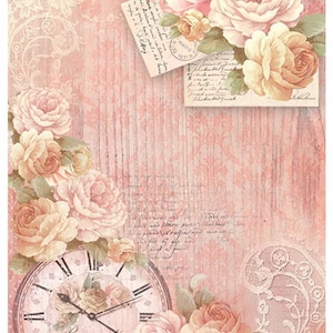 Reispapier Decoupage A3 | Klebriges Maulbeerpapier für Decoupage 16,53''X11,69'' | Blumenmuster für Decoupage PR 2657