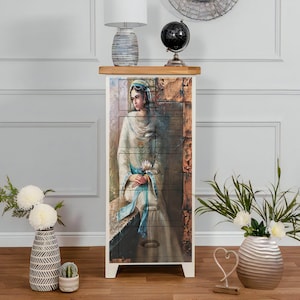 Reispapier für Decoupage 30X66cm | Sticky Reispapier Frau 11.81''X25.98'' Big Size Washi & Rice Paper Woman Muster für Decoupage MET214