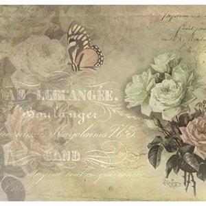 Reispapier Decoupage A3 | Klebriges Maulbeerpapier für Decoupage 16,53''X11,69'' | Blumenmuster für Decoupage PR 2610