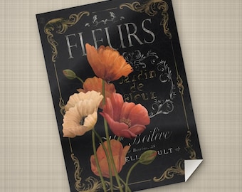Carta di Riso Decoupage A3 | Carta di gelso appiccicosa per decoupage 16.53''X11.69'' | Motivo floreale per decoupage  PK 2077