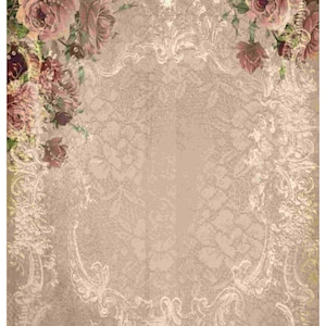 Papel de Arroz Decoupage A3 | Papel Morera Adhesivo para Decoupage 40 x 30 cm | Patrón Floral para Decoupage PR 2523