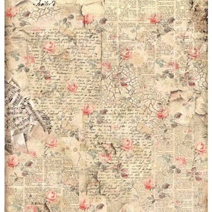 Reispapier Decoupage A3 | Klebriges Maulbeerpapier für Decoupage 16,53''X11,69'' | Blumenmuster für Decoupage PR 2638