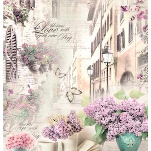 Reispapier Decoupage A3 | Klebriges Maulbeerpapier für Decoupage 16,53''X11,69'' | Blumenmuster für Decoupage PR 2686