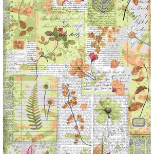 Reispapier Decoupage A3 | Klebriges Maulbeerpapier für Decoupage 16,53''X11,69'' | Blumenmuster für Decoupage PR 2593