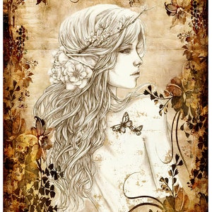 Papier de riz pour découpage A3 | Sticky Reispapier Frau 16.53''X11.69'' | Papier de riz motif femme pour découpage BTC 20