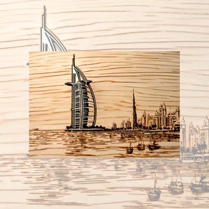 Decoupage Papier für Möbel Große Größenoptionen | Reispapier für Decoupage | Brennholz Muster für Decoupage | Dubai View Stoffmuster WB22