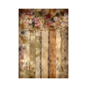 Papier de découpage de riz | Options de grande taille, papier de riz collant de haute qualité, parfait pour le bricolage et la décoration intérieure, motif floral VINFON2