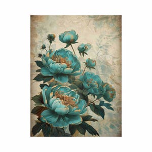 Reispapier für Decoupage – Große Größen verfügbar | Maulbeerpapier für Decoupage | Blumenmuster für Decoupage