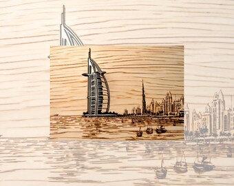 Rice Paper for Decoupage A3 Size | Wood Burning Sticky Rice Paper | Dubai City View Pattern WB-022
