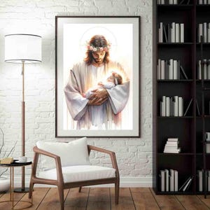 Papel de arroz para decoupage Opciones de gran tamaño / Lienzo Jesús con bebé / Papel de decoupage para papel washi y papel de arroz / Patrón de retrato de Jesús ISA06