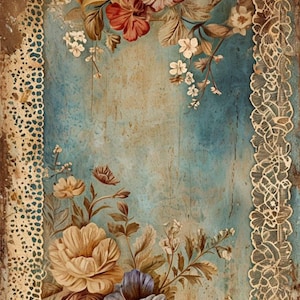 Papier de découpage de riz | Options de grande taille, papier de riz de haute qualité, parfait pour le bricolage et la décoration intérieure, motif floral VINFON15