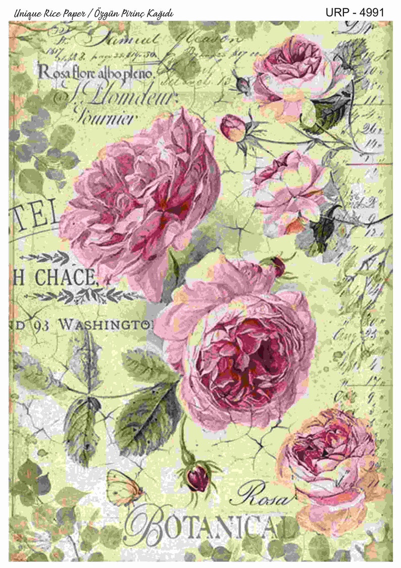 Rice Paper for Decoupage A3 Sticky Mulberry Paper for Etsy