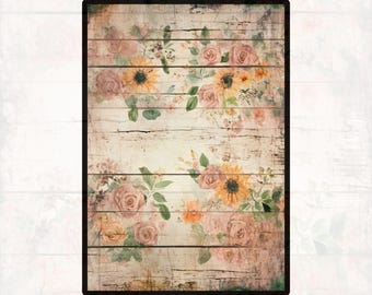 Rice Paper for Decoupage | Rustic Sunflower & Rose | Shabby Chic DIY Decor | Big Size Options
