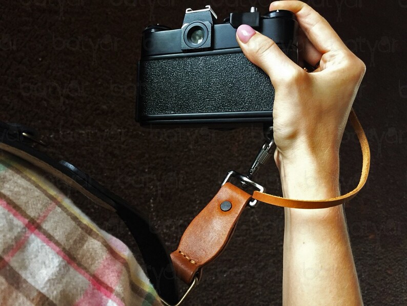 Photographer dslr Camera Strap Leather double Camera Strap BLACK-BROWN Canon camera strap Sony camera