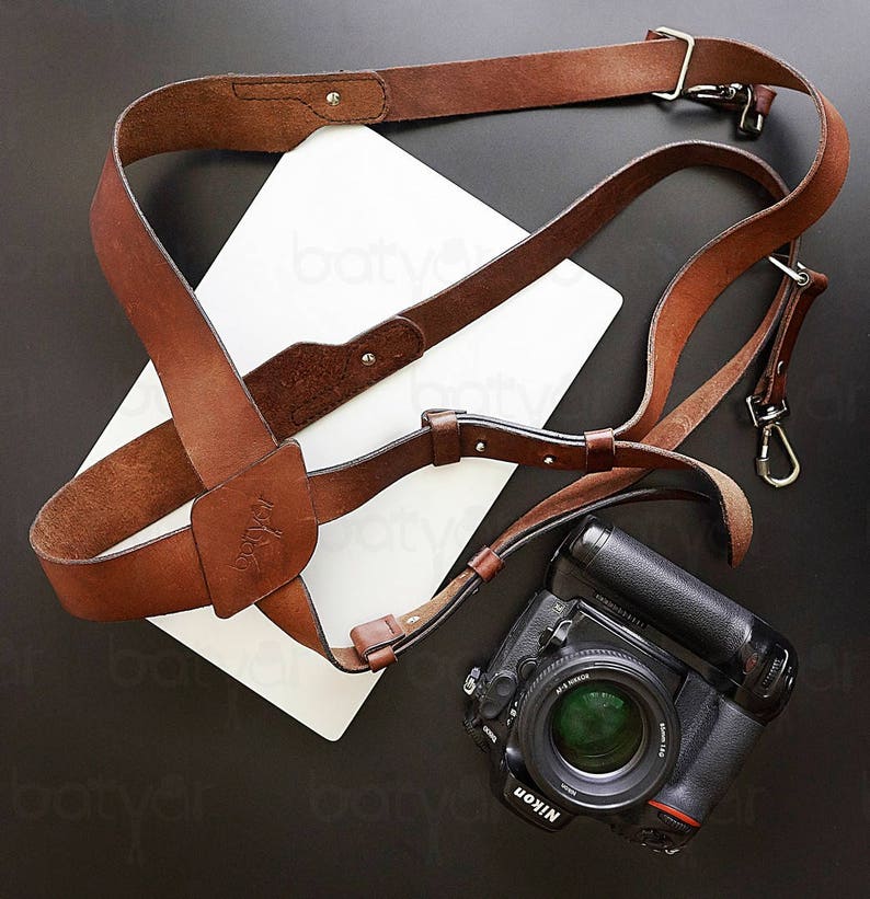 Leather Double Camera Strap old School Etsy