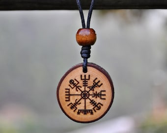 Viking necklace rune Vegvisir. Protective talisman pendant. Personalized necklace for him and her. Handmade jewelry. Norse mythology