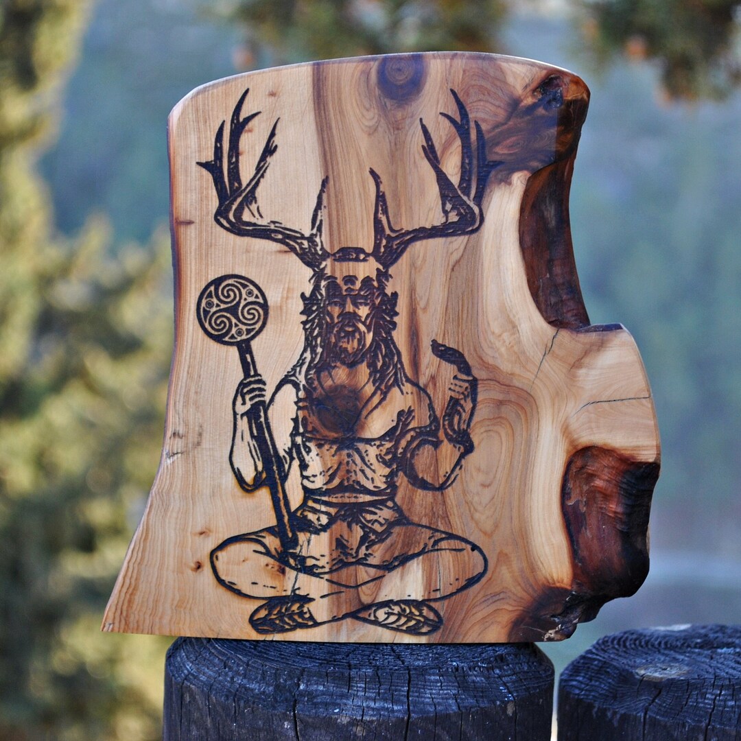 Cernunnos Engraved in Sabina Wood. Wicca Home Decoration. Etsy