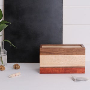 Sliding Lid Box / Wooden tea Storage Box / Memory & Keepsake Box image 3