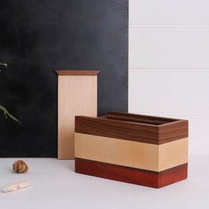 Sliding Lid Box / Wooden tea Storage Box / Memory & Keepsake Box image 1