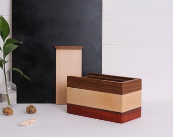 Sliding Lid Box / Wooden tea Storage Box / Memory & Keepsake Box