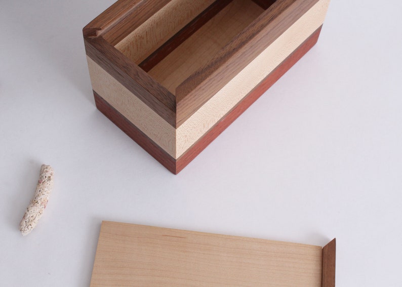 Sliding Lid Box / Wooden tea Storage Box / Memory & Keepsake Box image 8