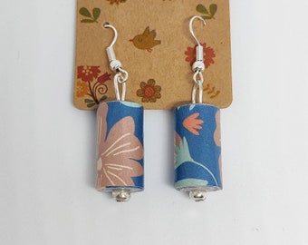 Vintage paper bead earrings | flower paper earrings