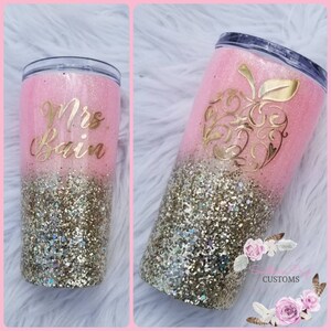 Beautiful, Classy Ombre Glitter Tumblers, mugs, water bottles, champagne flutes and wine glasses- Free Shipping