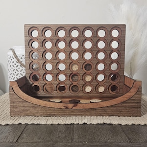 Four in a Row, 4 in a Row Game, Connect Game, Kids Game, Kids Gift, Kids Toy, Family Night Game, Childrens Gift, Birthday Present, Wood Game