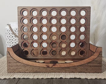 Four in a Row, 4 in a Row Game, Connect Game, Kids Game, Kids Gift, Kids Toy, Family Night Game, Childrens Gift, Birthday Present, Wood Game