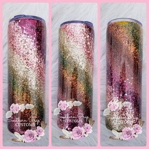 Glitter Dipped Swirl Tumbler- Dusty Rose LUXE Edition