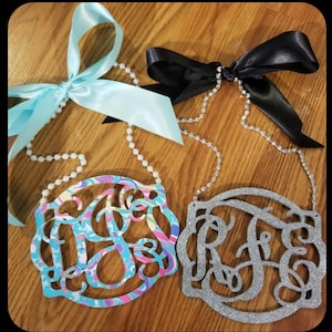 Monogram Car Charm, Rear View Mirror Accessories, Sweet Sixteen, Gift for Her, Christmas Gift, New Driver, New Car